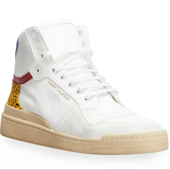 Saint Laurent White “SL 24” High Top Sneaker Men’s EU 39.5/US 6.5 $745. - Picture 1 of 8